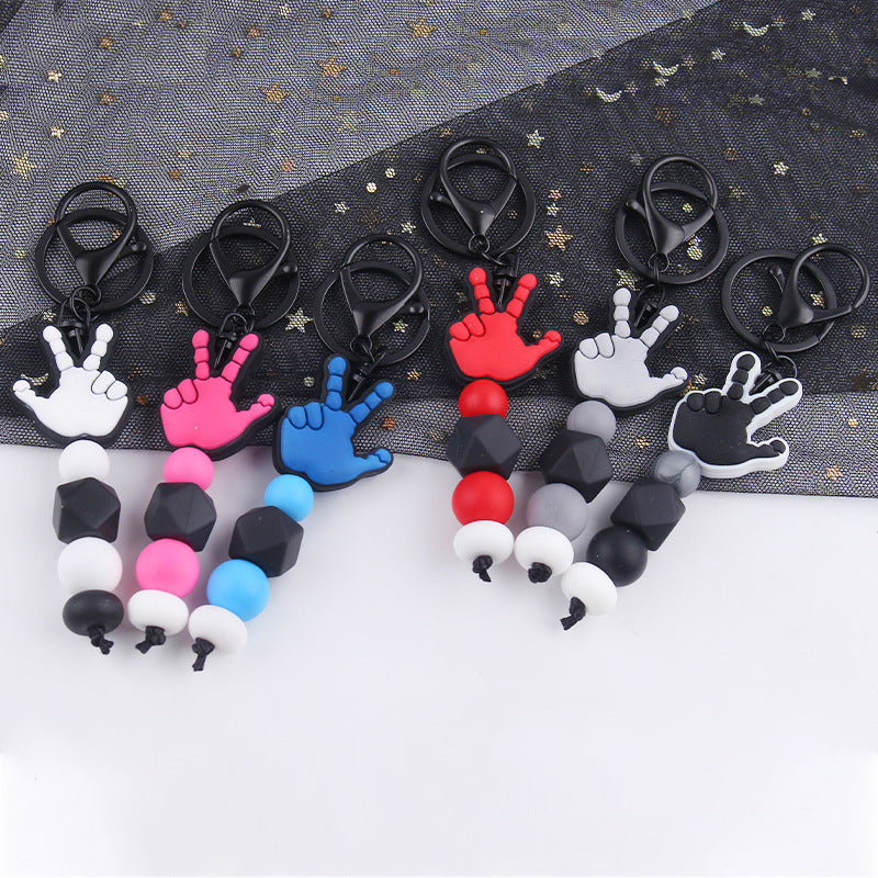 Wholesale Silicone Bead Cartoon Palm Key Bin